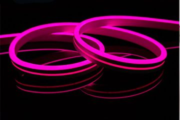 Гибкий светодиодный led неон smd для фотозон розовый